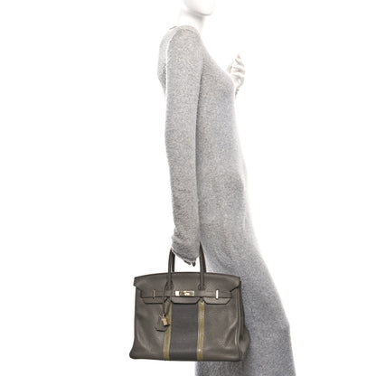 Hermes Taurillon Clemence Lizard Club Birkin 35 Etain Graphite 2 of 10