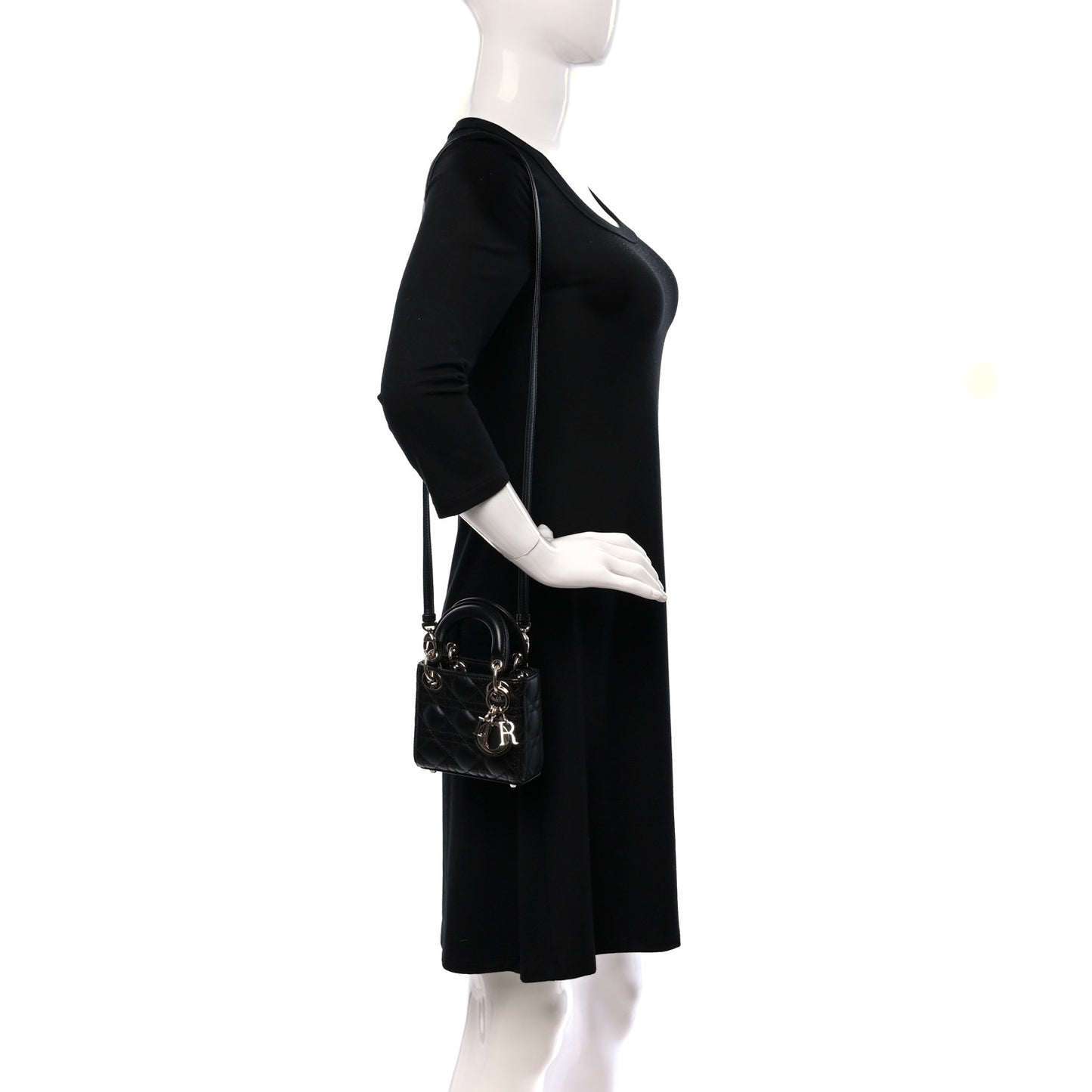 Lambskin Cannage Micro Lady Dior Black