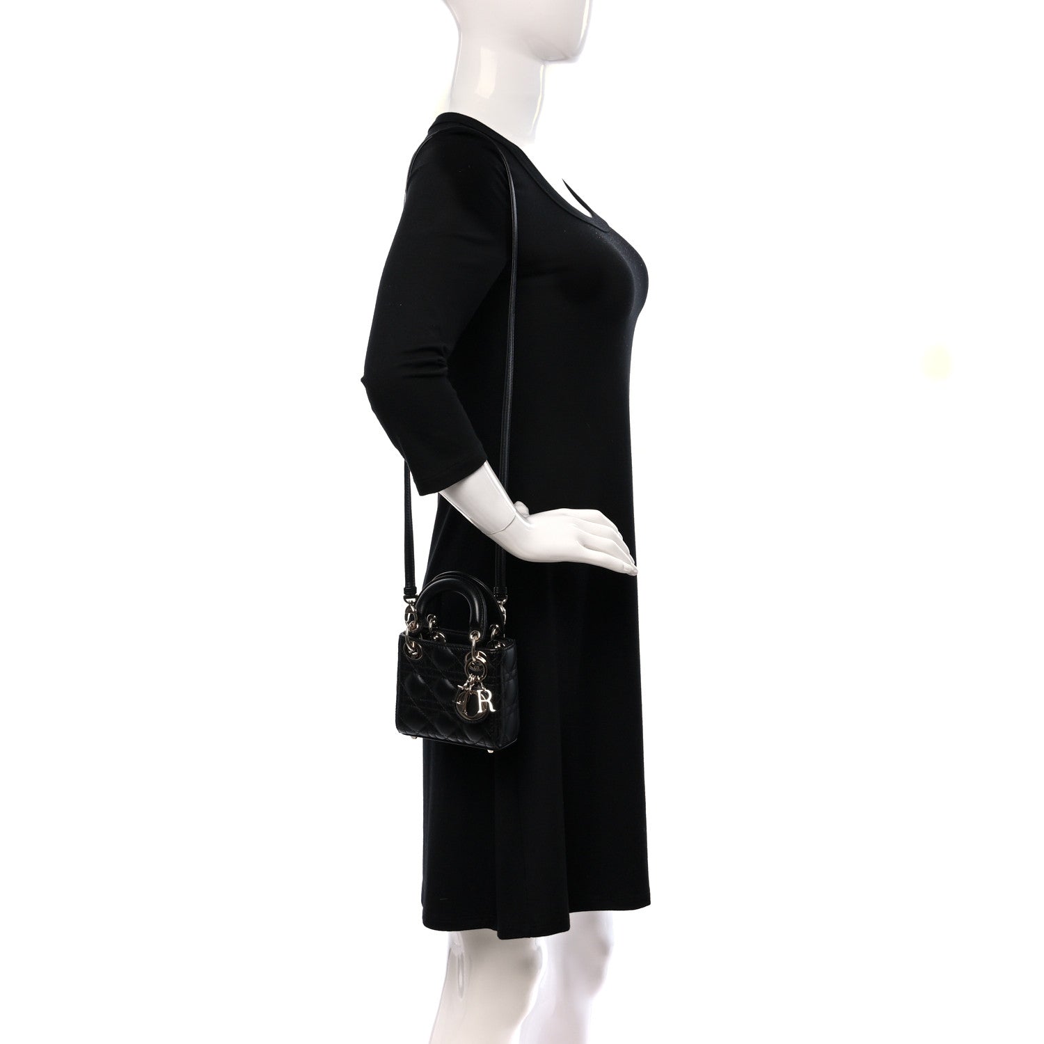 Christian Dior Lambskin Cannage Micro Lady Dior Black 2 of 10