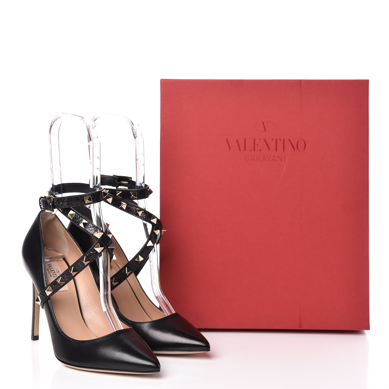 Valentino Garavani Nappa Rockstud Studwrap Strap 105mm Pumps 36.5 Black 9 of 9