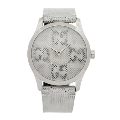 Gucci Stainless Steel Calfskin 38mm G-Timeless GG Hologram Quartz Watch 1 of 4