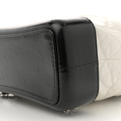 Chanel Aged Calfskin Quilted Gabrielle Backpack Black White 10 of 15