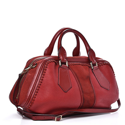 Burberry Grainy Calfskin Suede Prorsum Tassel Satchel Red 2 of 14