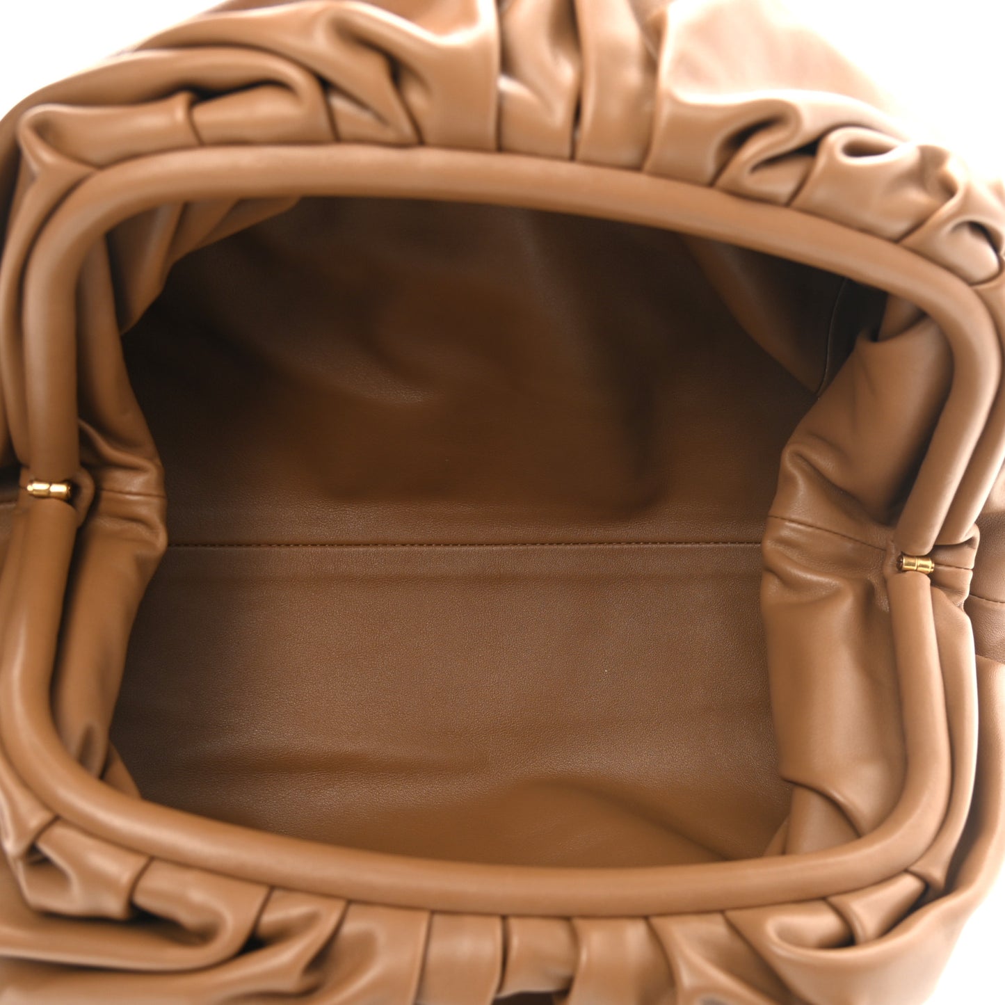 Smooth Butter Calf The Pouch Oversized Clutch Cammello