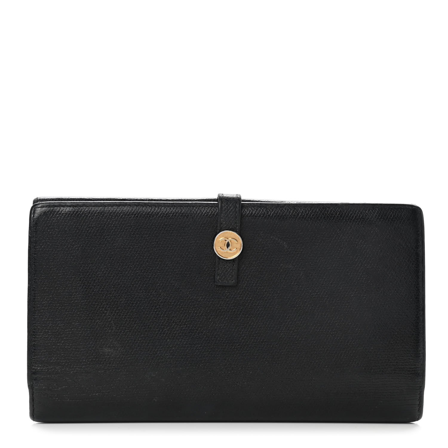 Chanel Grained Calfskin CC Button Long Wallet Black 1 of 11
