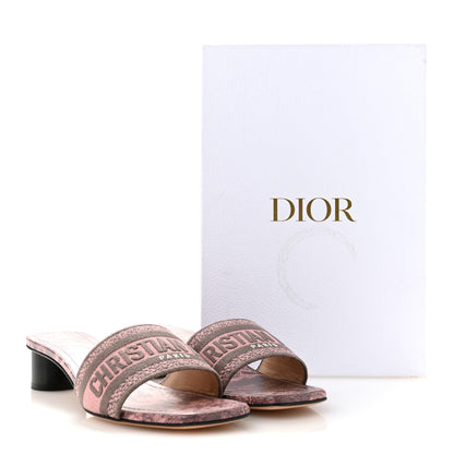 Christian Dior Canvas Toile De Jouy Embroidered Dway 35mm Slide Sandals 38.5 Quartz Grey 10 of 10