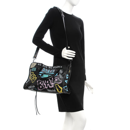 Balenciaga Agneau Graffiti All Over Classic Hardware City Black Multicolor 2 of 9