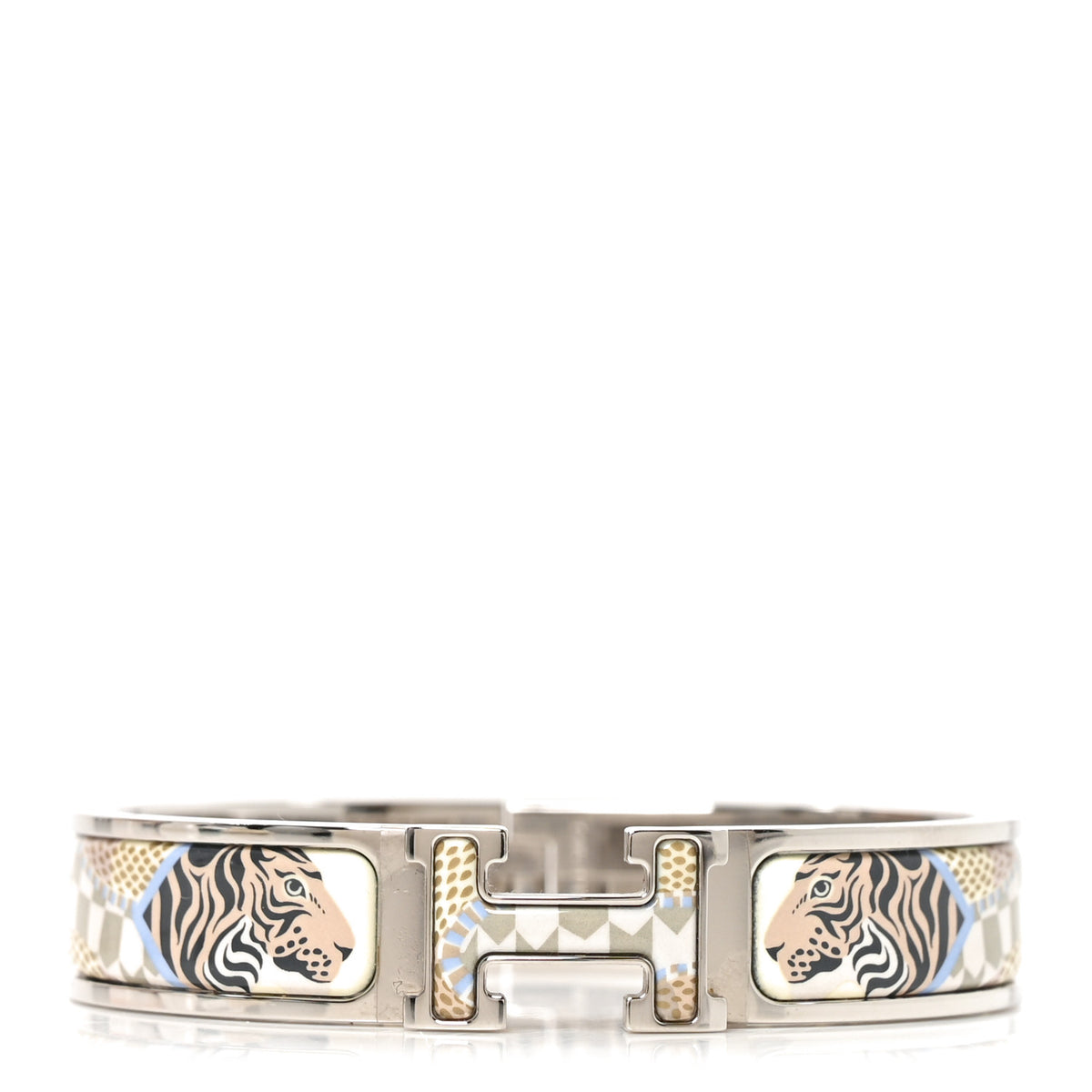 Hermes Enamel Printed Narrow Lanternes Ballons et Cocarde Clic Clac H Bracelet GM Lumiere 1 of 4