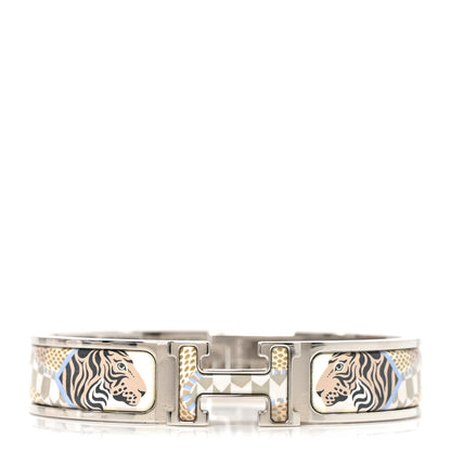 Hermes Enamel Printed Narrow Lanternes Ballons et Cocarde Clic Clac H Bracelet GM Lumiere 1 of 4