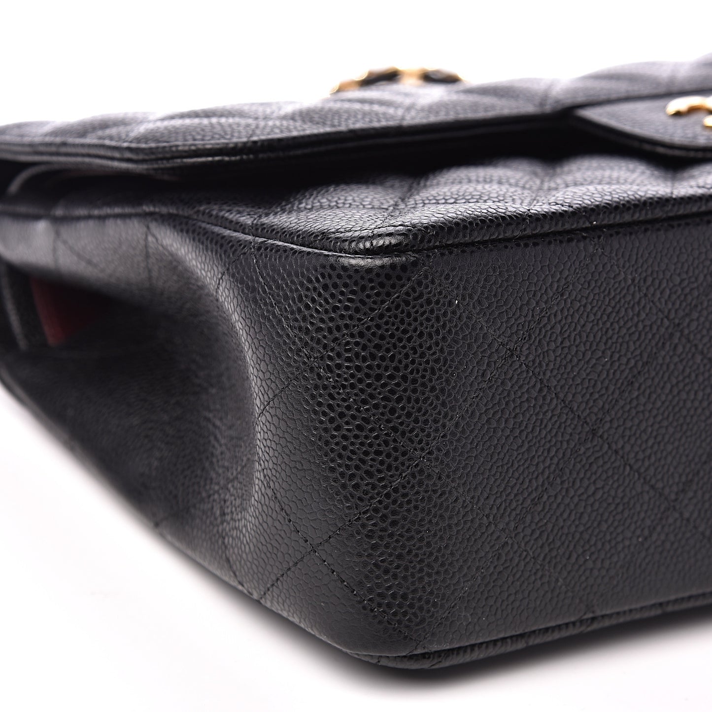 Caviar Quilted Jumbo Double Flap Black
