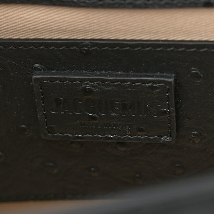 Jacquemus Calfskin Ostrich Embossed Le Grand Bambino Black 6 of 9