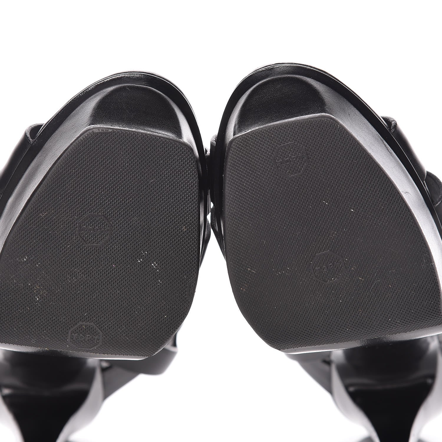 Saint Laurent Calfskin Tribute 105 Platform Sandals 36 Black 8 of 12