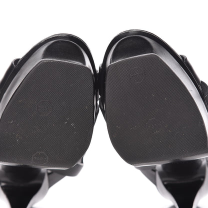 Saint Laurent Calfskin Tribute 105 Platform Sandals 36 Black 8 of 12