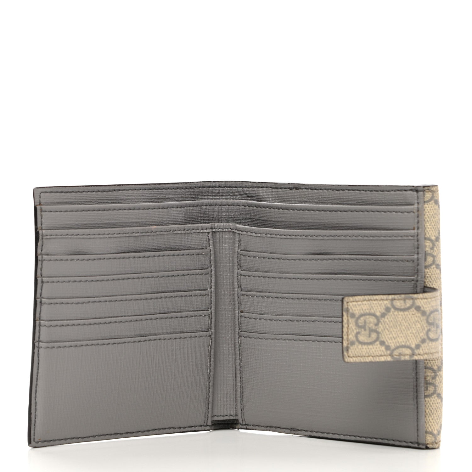 Gucci GG Supreme Monogram GG Pierce French Flap Wallet Ecru Grigio 5 of 9