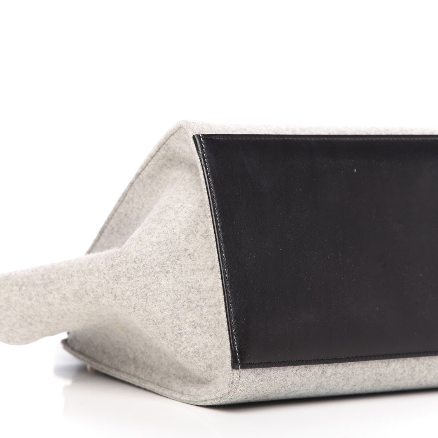 Celine Felt Smooth Calfskin Medium Trapeze Pearl Grey 6 of 9