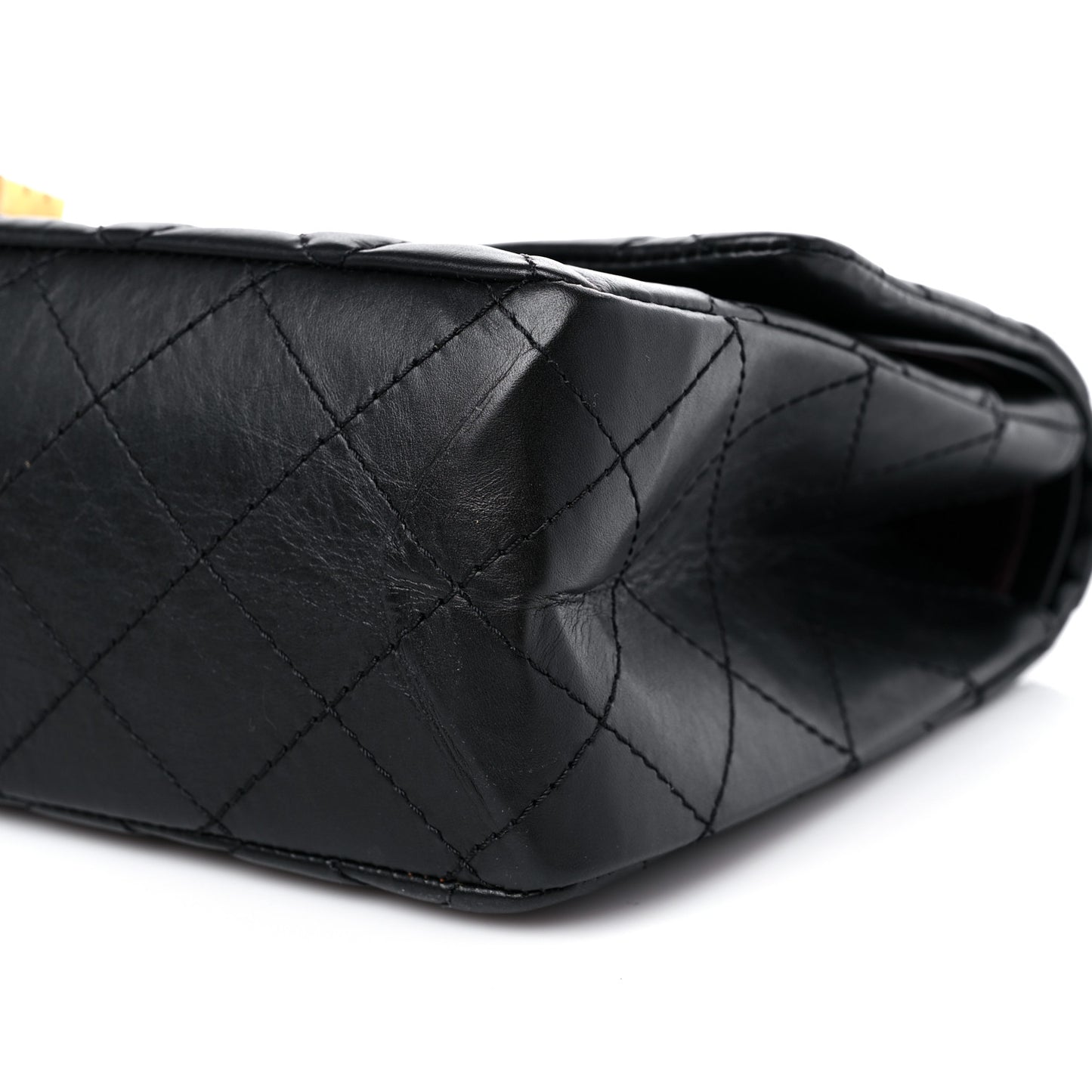 Aged Calfskin Quilted 2.55 Reissue 227 Flap Black