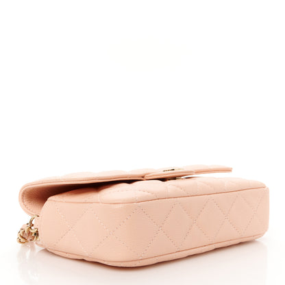 Chanel Caviar Quilted Flap Phone Holder With Chain Light Pink 4 of 13