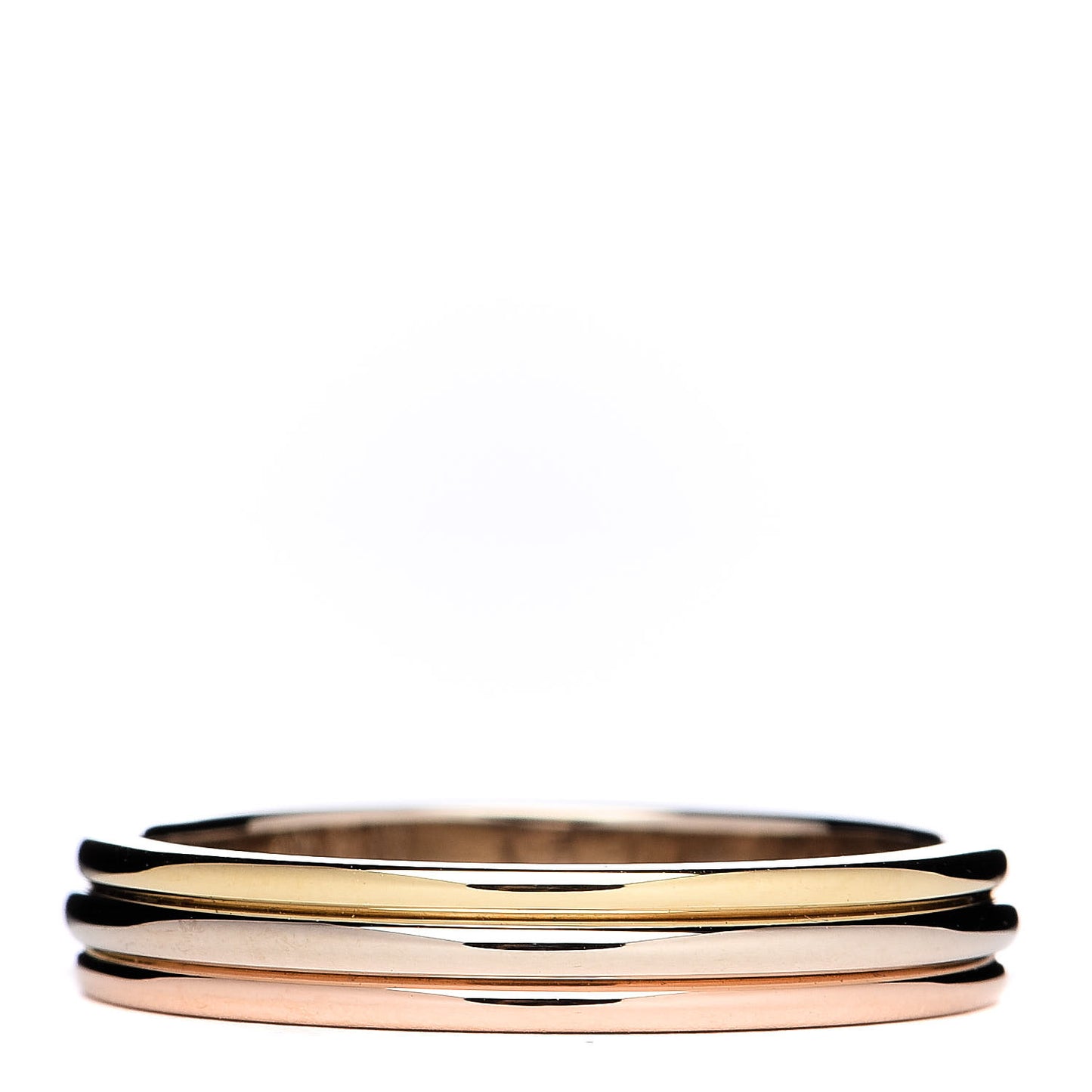 18K Pink White Yellow Gold 3.8mm Trinity Wedding Band Ring 59 8.75
