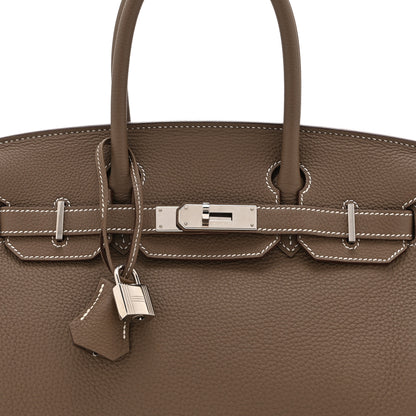 Hermes Taurillon Clemence Birkin 30 Etoupe 8 of 11
