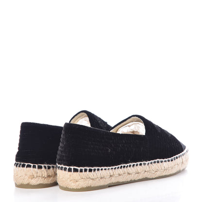 Chanel Velvet Grosgrain CC Espadrilles 37 Black 4 of 8