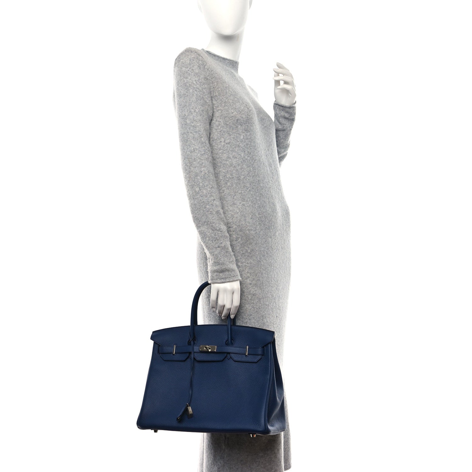 Hermes Taurillon Clemence Birkin 35 Bleu Saphir 2 of 12