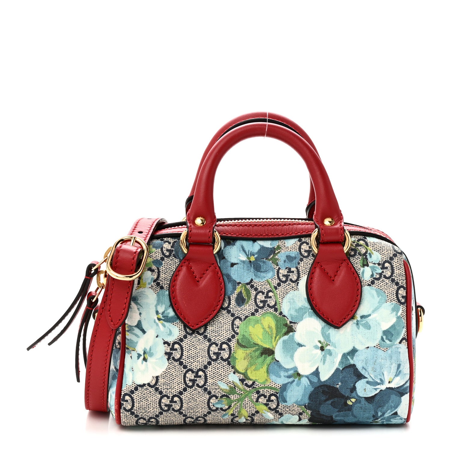 Gucci GG Supreme Monogram Blooms Mini Boston Navy Blue Hibiscus 1 of 10