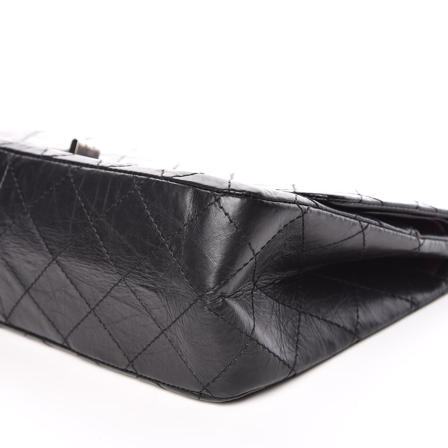 Aged Calfskin Quilted 2.55 Reissue 227 Flap Black