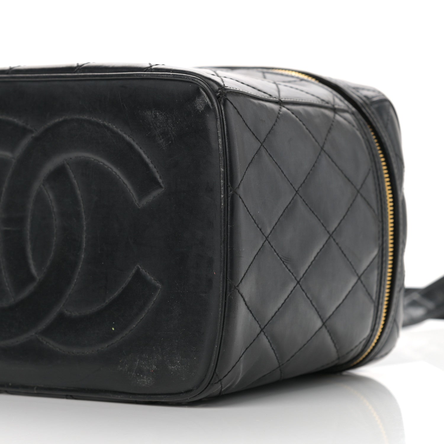 Chanel Lambskin Quilted Vanity Pouch Black 10 of 12