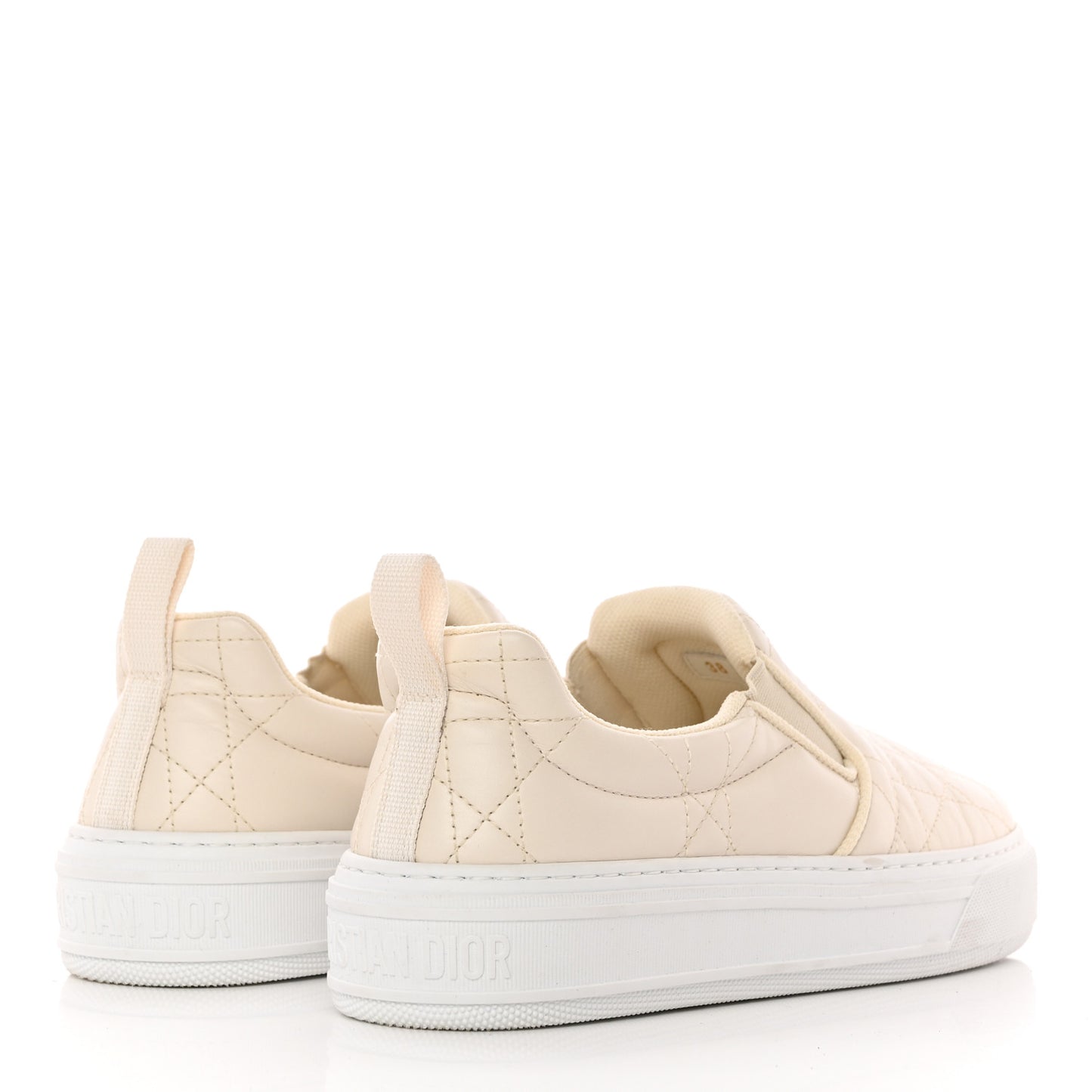 Cannage Quilted Womens Solar Slip On Sneakers 38 Off White