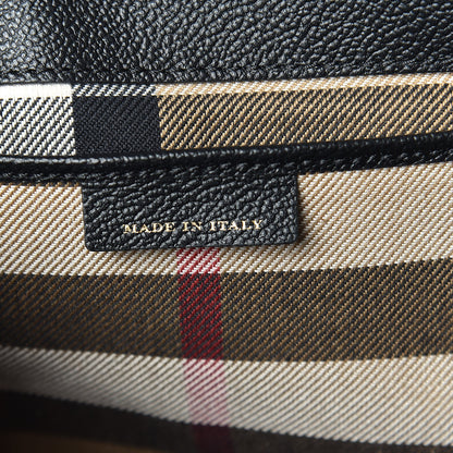 Burberry Soft Grain Calfskin Medium Buckle Tote Black 7 of 9