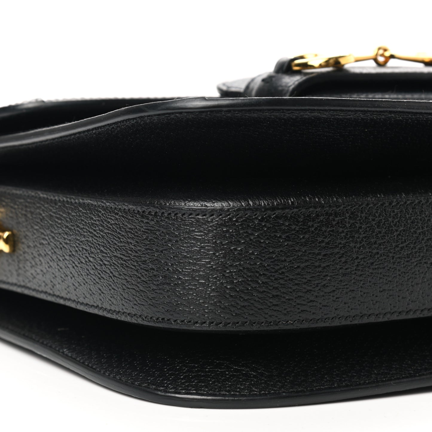 Jacquard Black Denim GG Monogram Textured Dollar Calfskin Horsebit 1955 Shoulder Bag Black Ivory