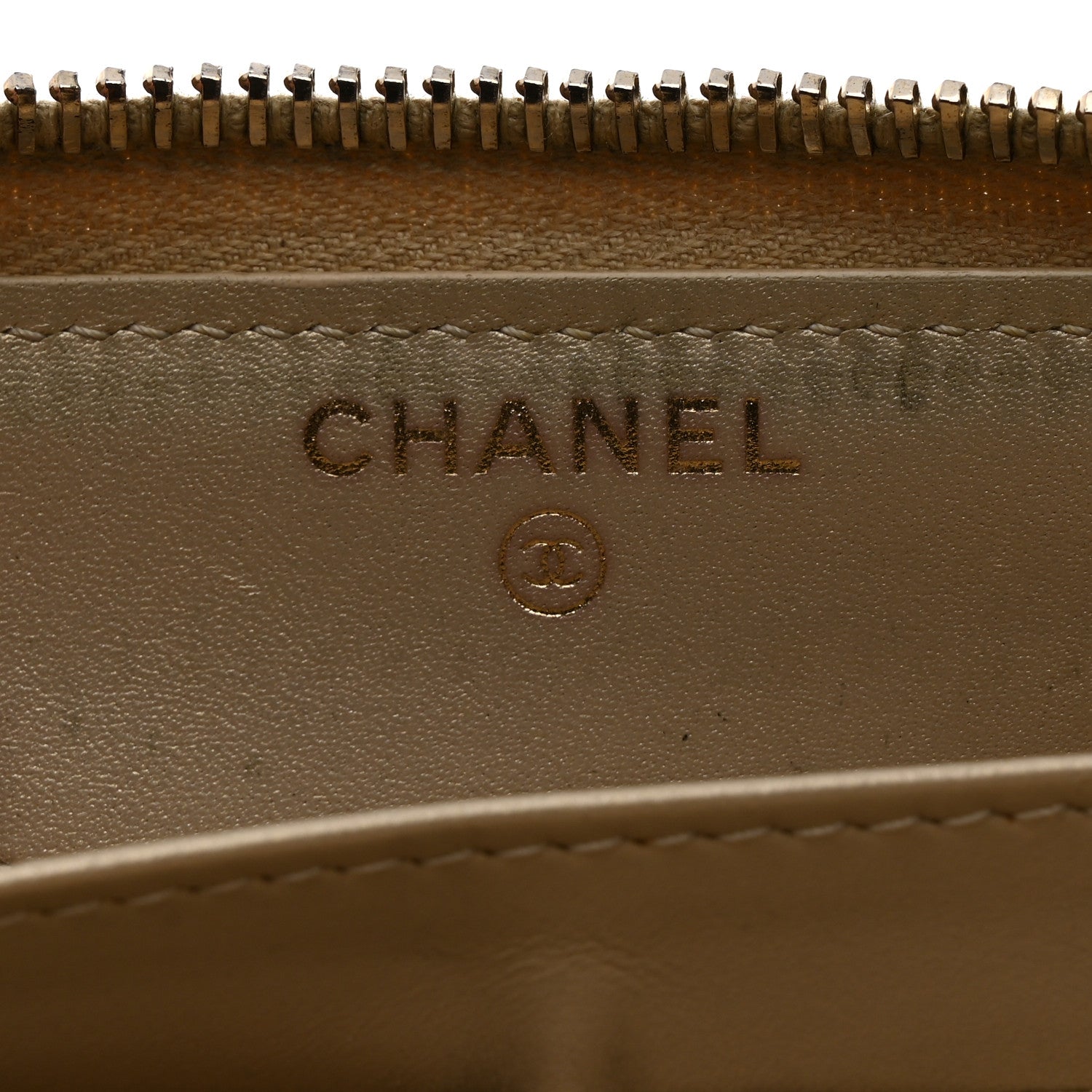 Chanel Iridescent Caviar Quilted Large Gusset Zip Around Wallet Beige 6 of 11
