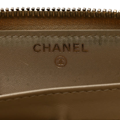 Chanel Iridescent Caviar Quilted Large Gusset Zip Around Wallet Beige 6 of 11