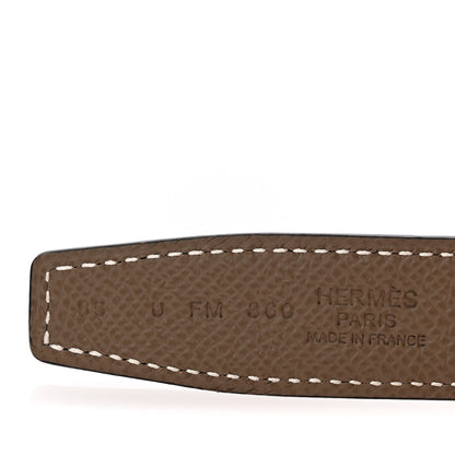 Hermes Swift Epsom 24mm Mini H Belt 85 34 Black Etoupe 5 of 6