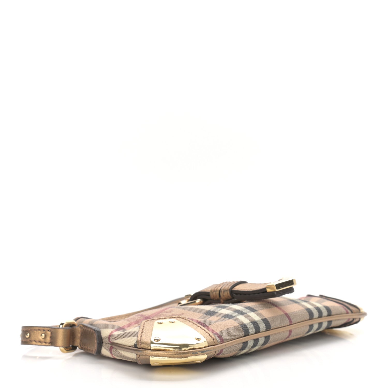 Burberry Haymarket Check Small Harvington Shoulder Bag Gold 4 of 12