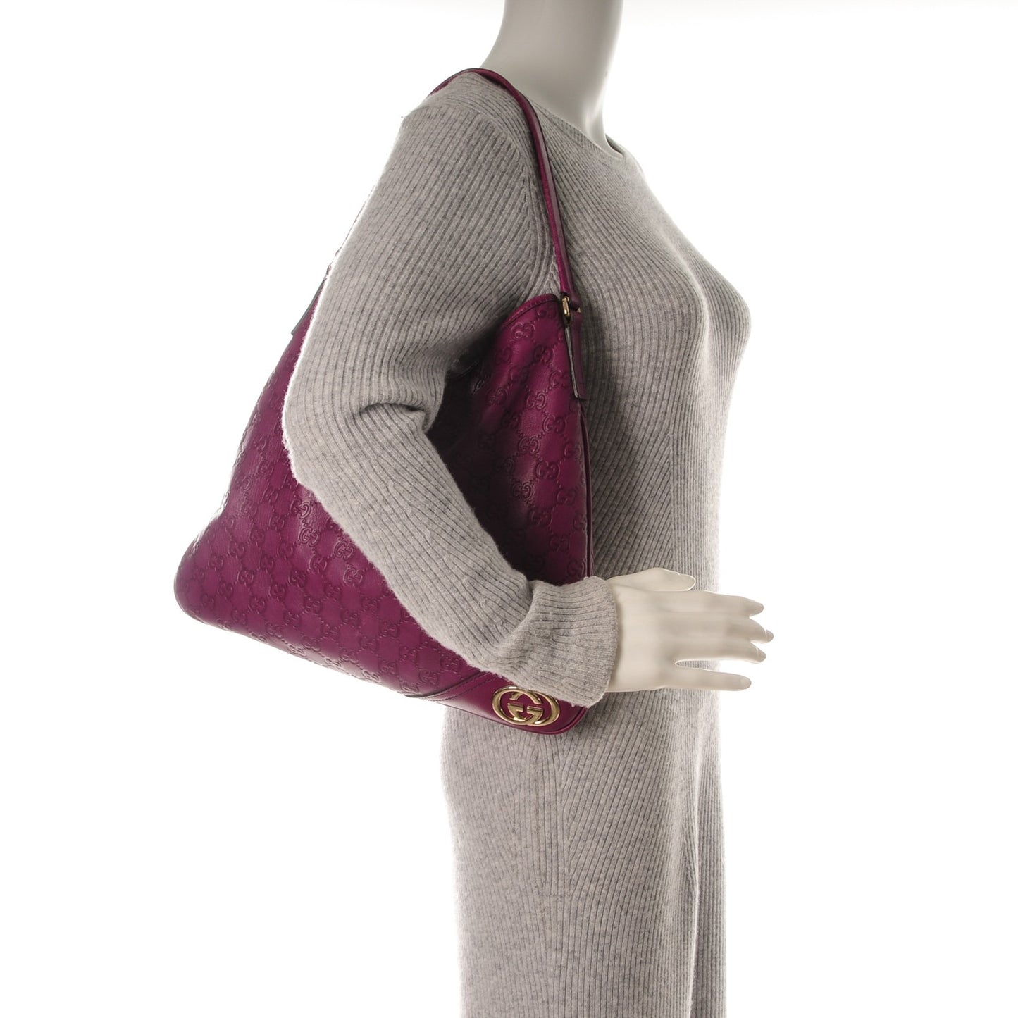 Guccissima Medium New Britt Hobo Purple