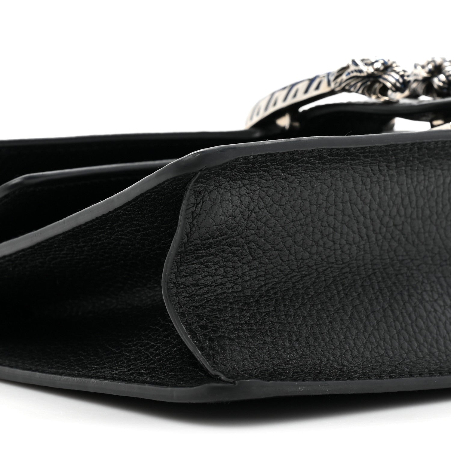 Gucci Dollar Calfskin Enamel Small Dionysus Shoulder Bag Black Electric Blue 9 of 12