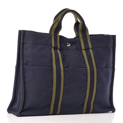 Hermes Canvas Fourre Tout MM Navy 3 of 17