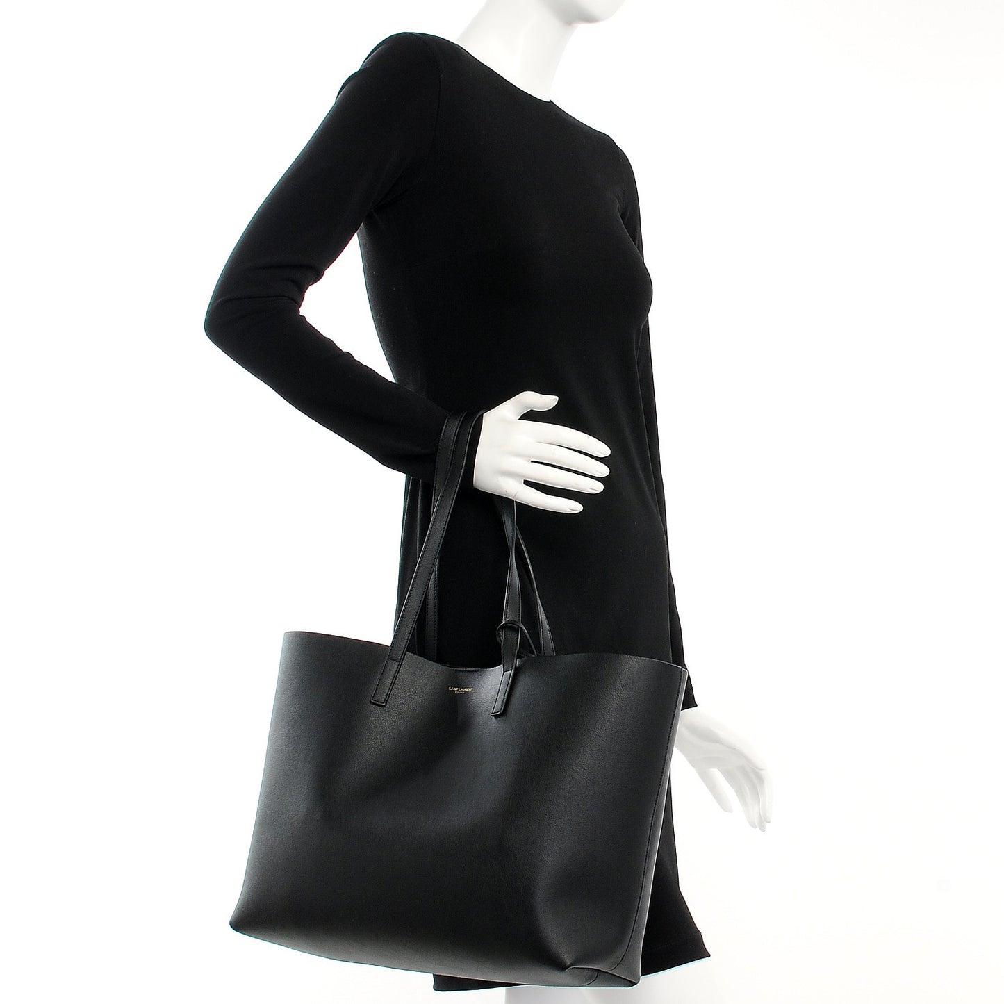 Calfskin Large Shopping Tote Black