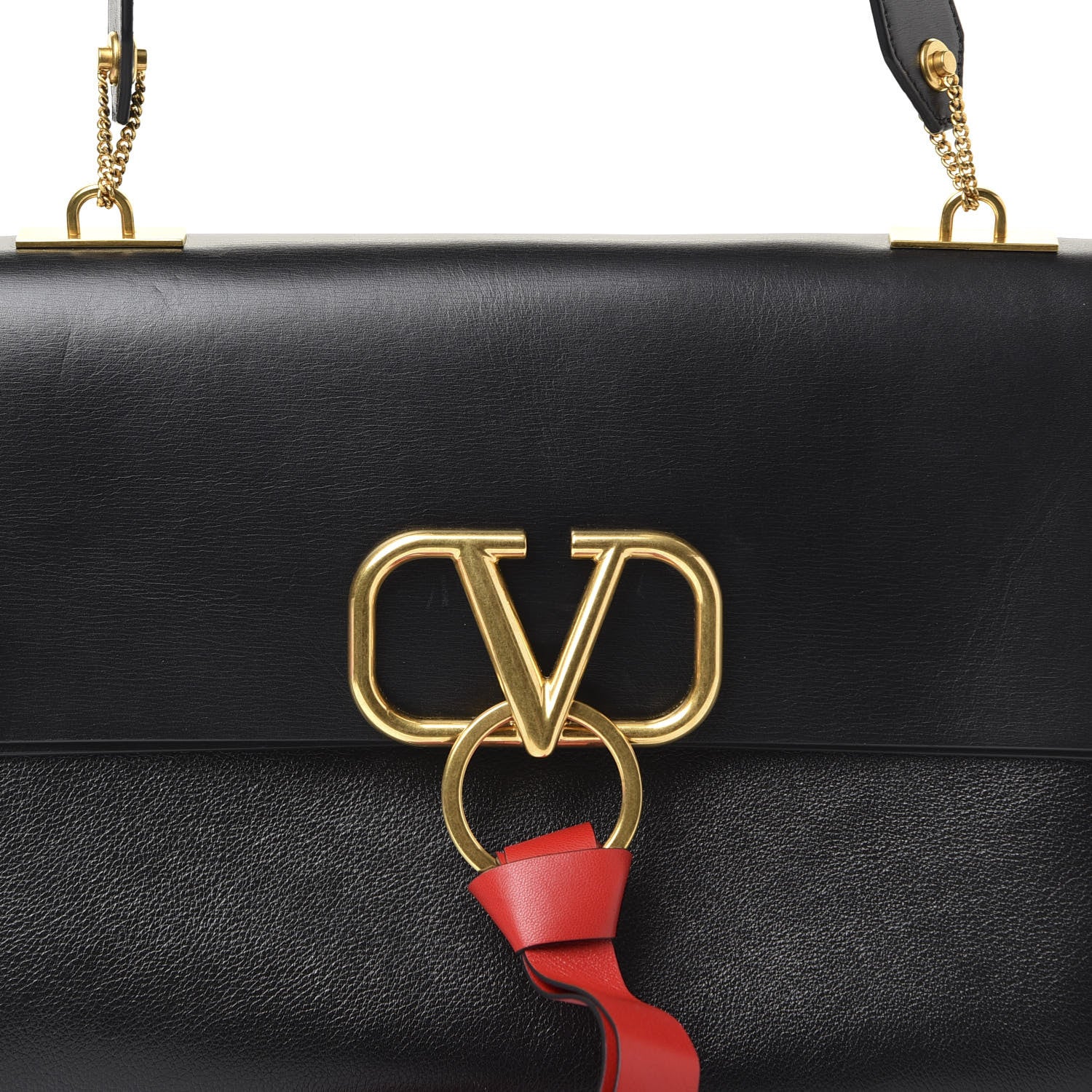 Valentino Garavani Smooth Calfskin Medium Vring Shoulder Bag Black 8 of 8