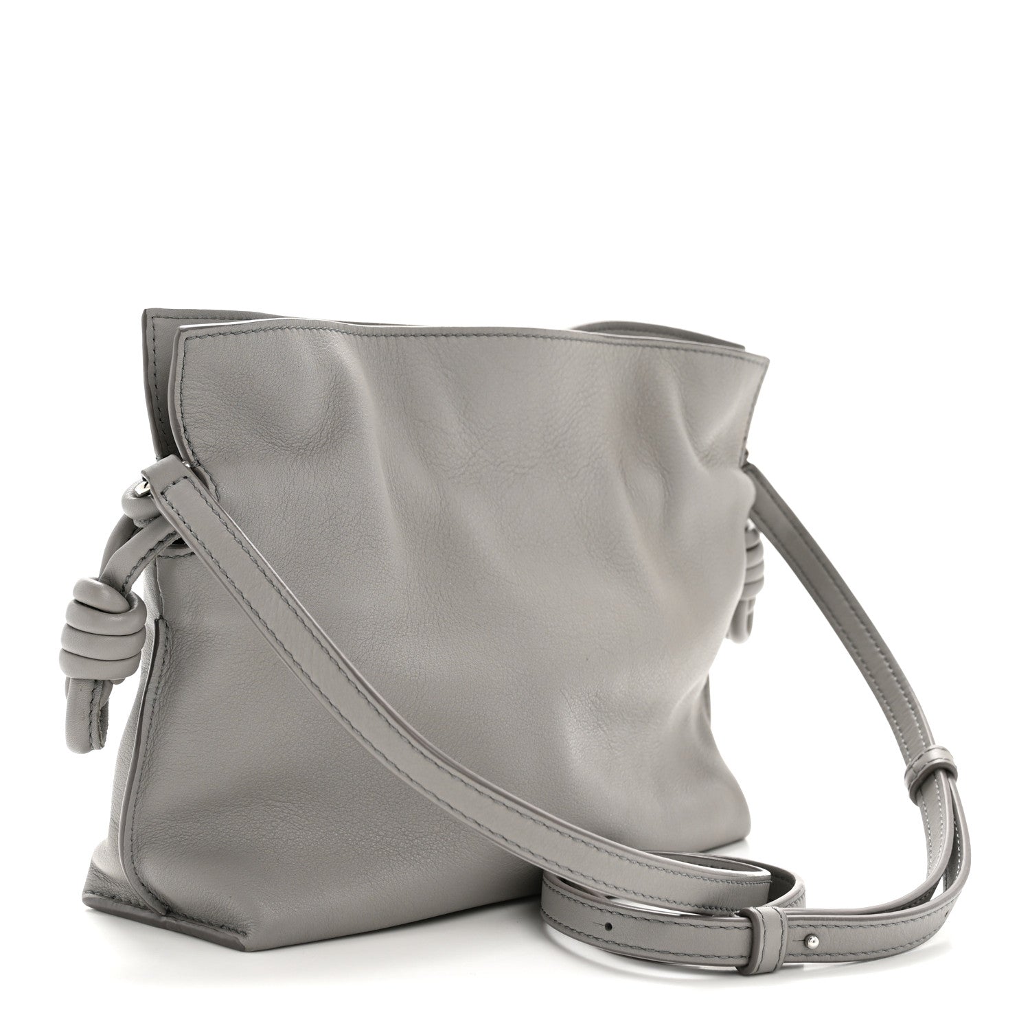 Loewe Calfskin Mini Flamenco Knot Clutch Pearl Grey 3 of 13
