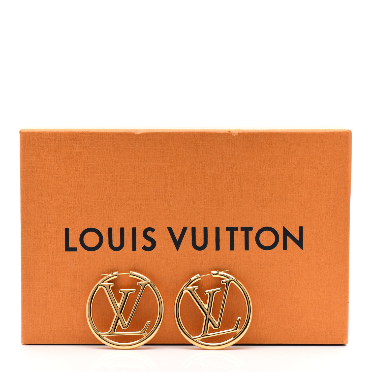 Louis Vuitton Metal Louise Hoop Earrings Gold 5 of 5
