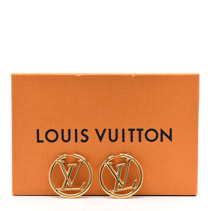 Louis Vuitton Metal Louise Hoop Earrings Gold 5 of 5
