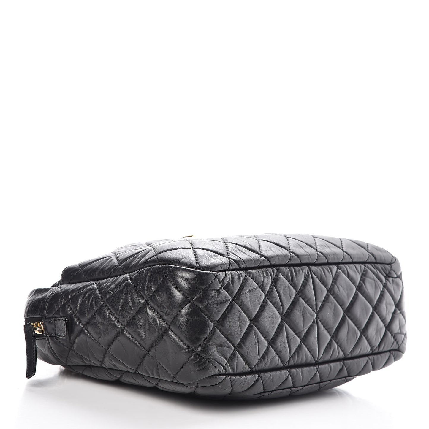 Aged Calfskin Quilted Large Reissue Camera Case Black