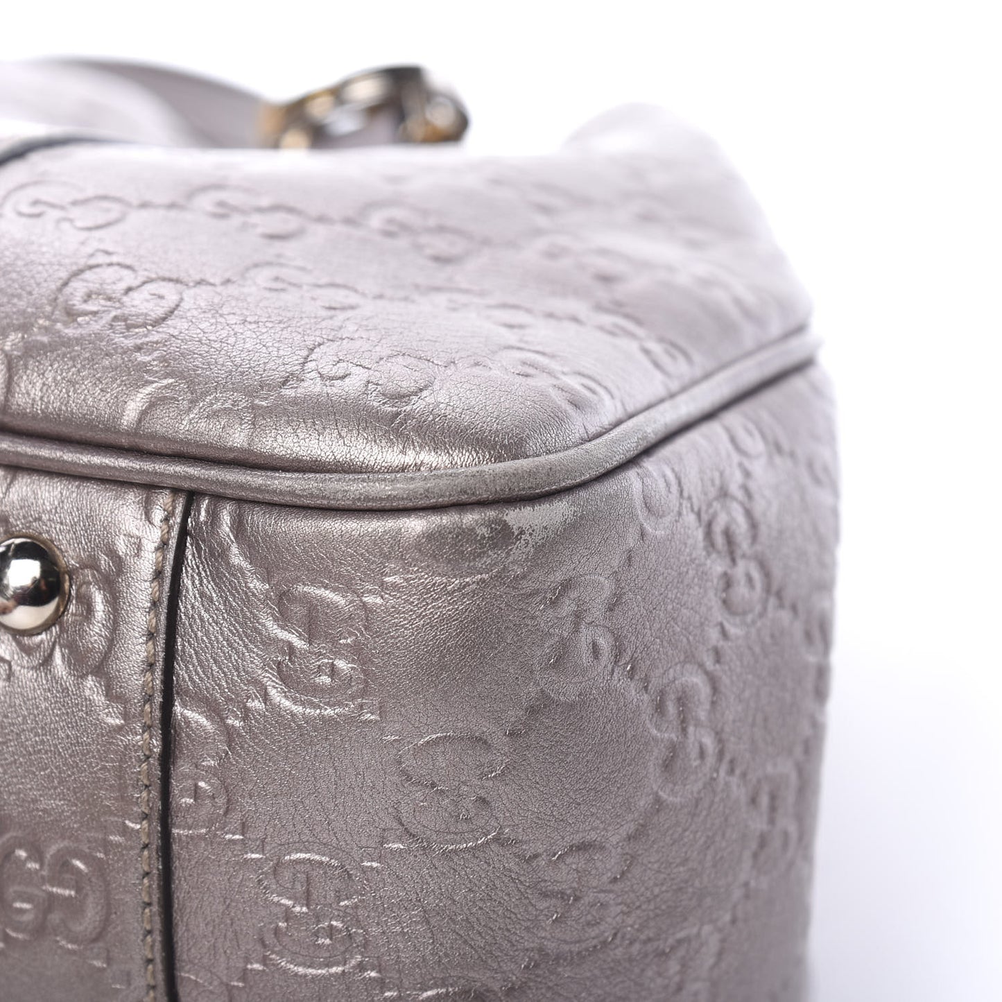 Metallic Guccissima Medium GG Twins Tote Mauve
