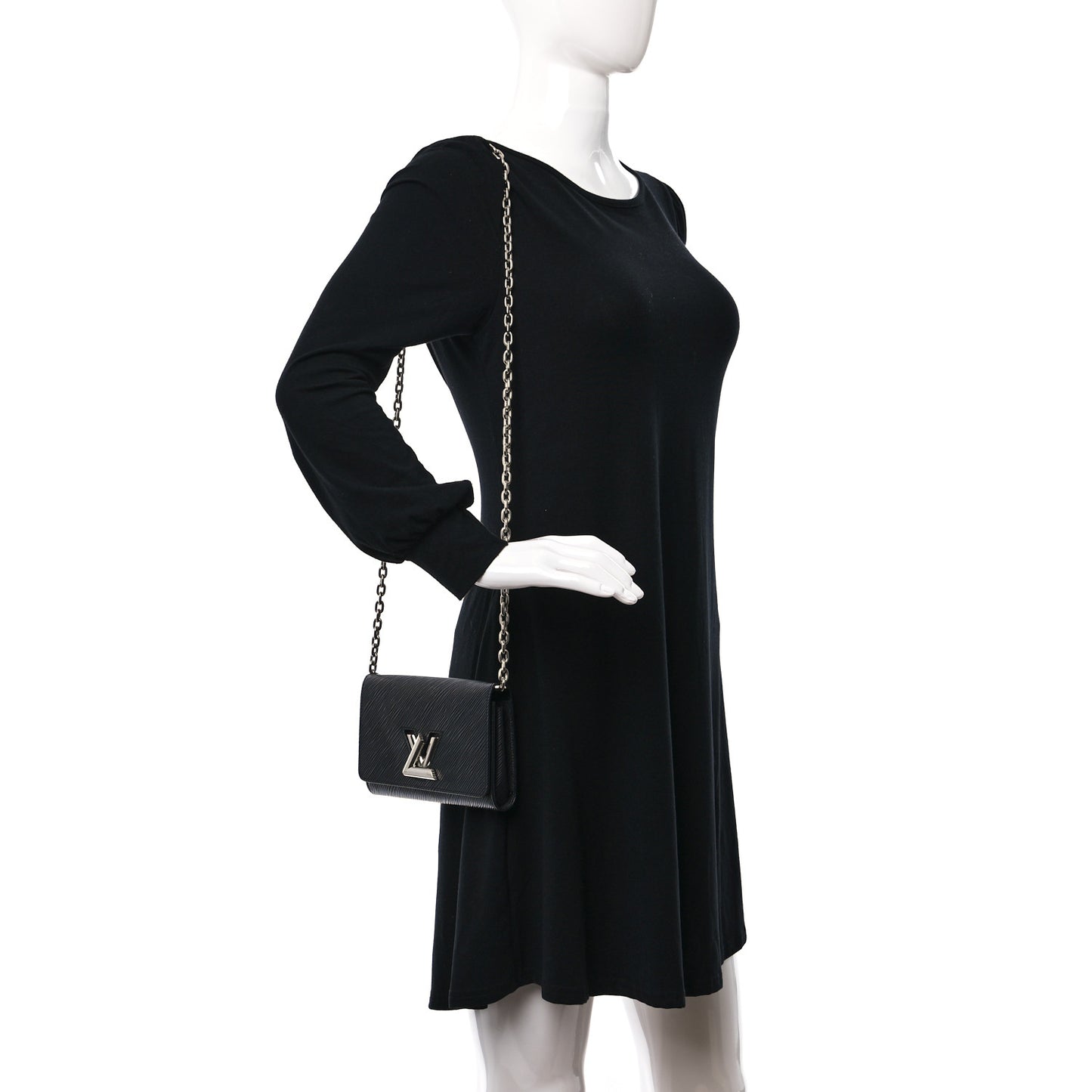 Epi Twist Chain Wallet Black