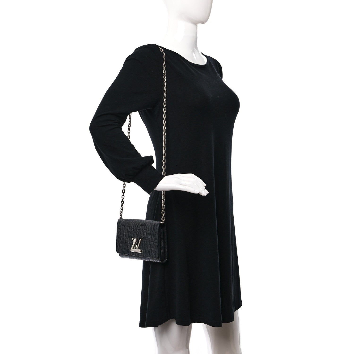 Louis Vuitton Epi Twist Chain Wallet Black 3 of 8