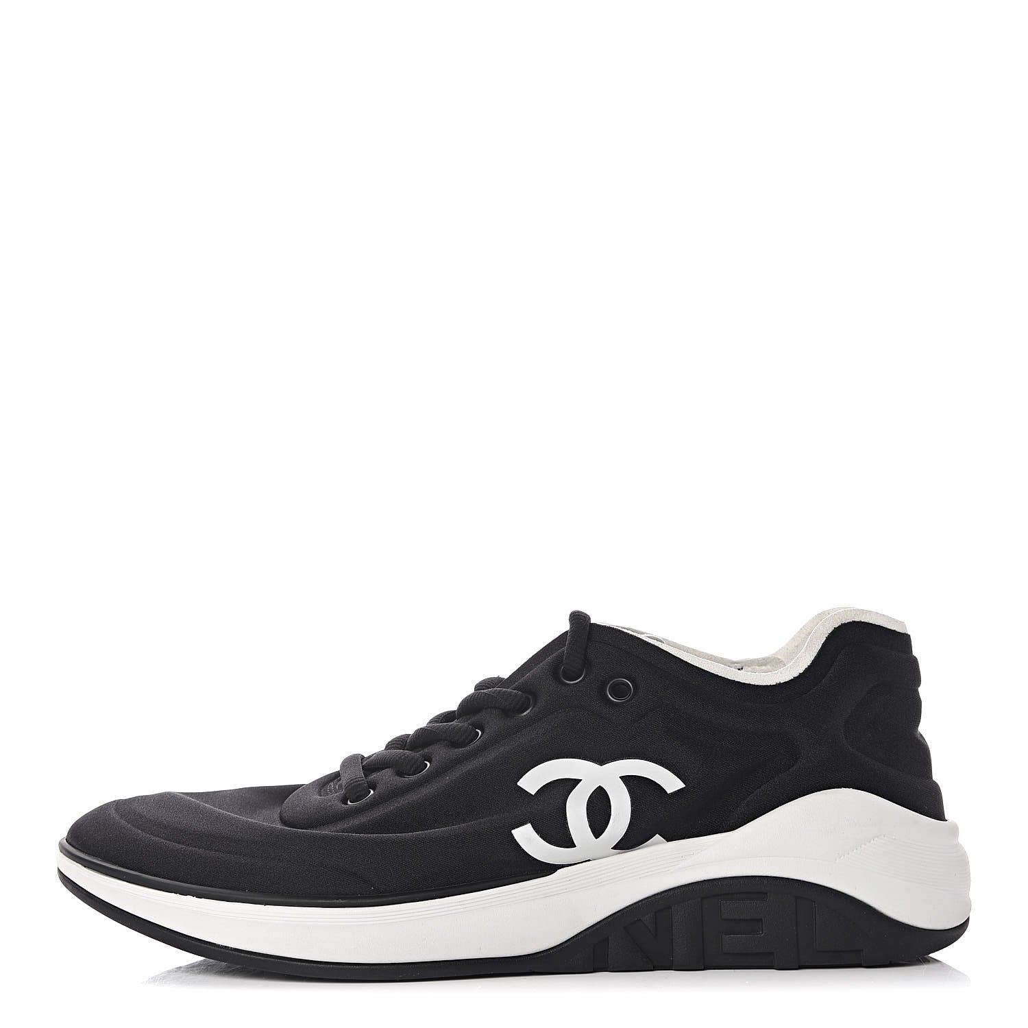 Chanel Lycra Womens CC Sneakers 40 Black 1 of 11