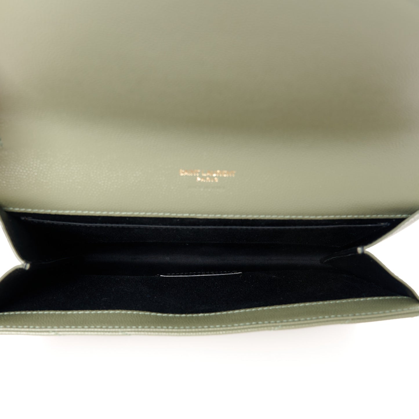 Grain De Poudre Matelasse Chevron Monogram Envelope Clutch Light Sage