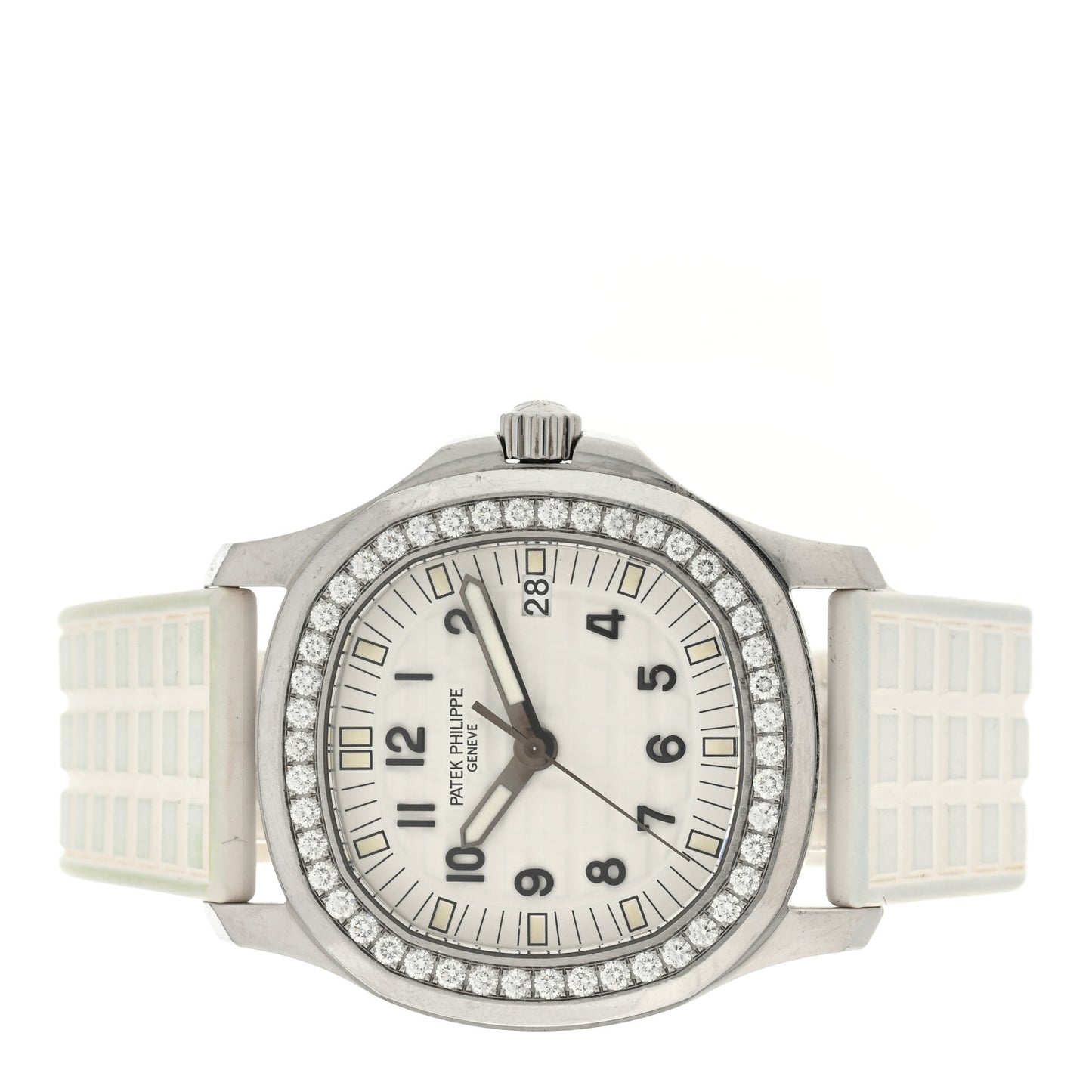 Stainless Steel Rubber Diamond Bezel 36mm Aquanaut Automatic Watch White 5067A-011